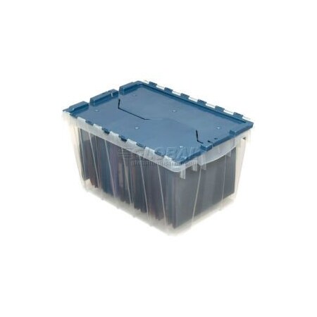 Akro-Mils AkroMils Clear Attached Lid Container 66486FILEB wFile Rails 2112L x 15W x 1212H 66486FILEB
